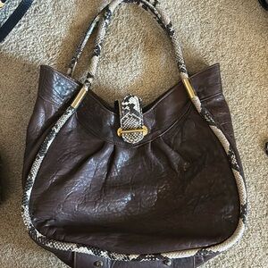 Real leather and Snake skin purse